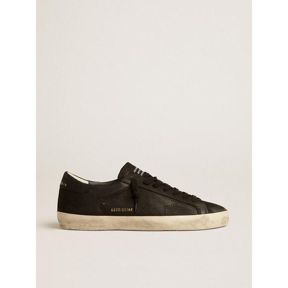 Golden Goose Womens Superstar Leather Nubuck Sneakers - 8 - Black Skate